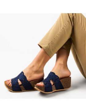 Sandale cu platforma Engros dama Eloise, bleumarin