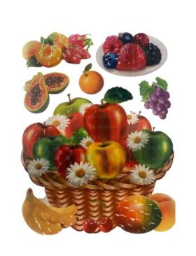 Stickere Decorative de perete cu Fructe si Legume 3D, 42 x 32 cm ,Diverse modele, Engros