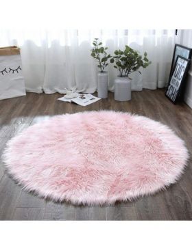 COVOR ROTUND DIN BLANĂ SINTETICĂ DIVERSE CULORI ( 80 cm ) , Engros