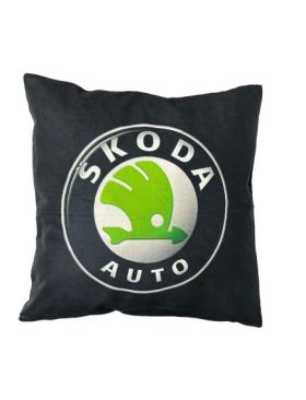 Fata de Perna cu sigla Skoda , 45 x 45 cm, 100% Catifea , Engros