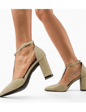 Pantofi cu toc Engros dama Select, auriu