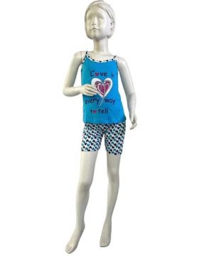 Pijama Copii Fetite Short Kimono Engros Albastru Inchis