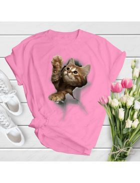 Tricou dama Pisici Hey There, engros