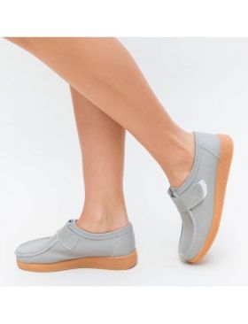 Pantofi casual Engros din piele naturala dama, Monta Gri