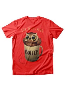 Tricou dama bufnita coffee, engros
