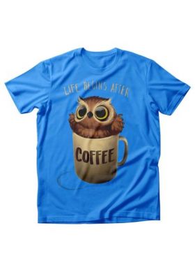 Tricou dama bufnita coffee, engros
