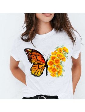 Tricou dama Fluturi fluture floral #4, engros