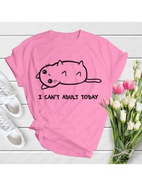 Tricou feminin Simple I-Can't-Adult-Today, engros