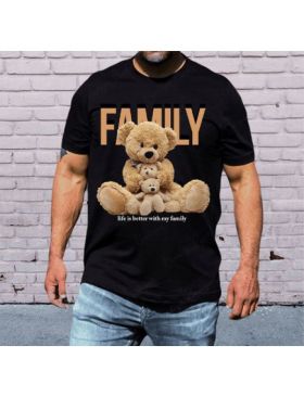 Tricou masculin ursi, Family, engros