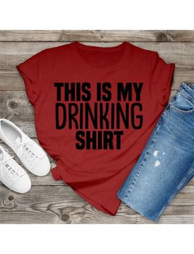 Tricou feminin Simple , this is my drinking shirt, engros