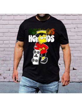 Tricou masculin urban streetwear, bart simpson high, engros