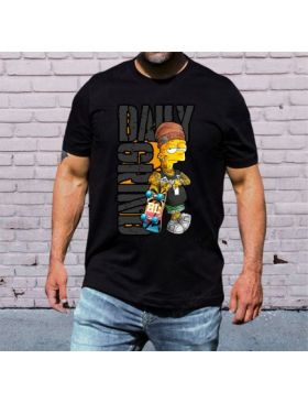 Tricou masculin urban streetwear, bart simpson tattoo, engros