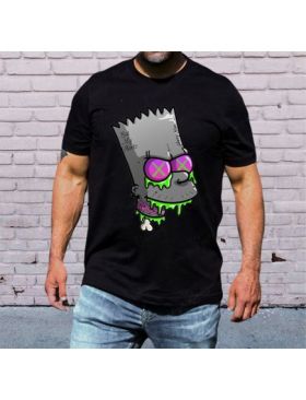 Tricou masculin urban streetwear, bart simpson zombie, engros