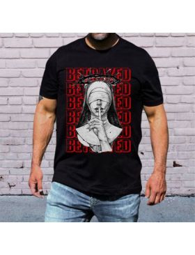 Tricou masculin urban streetwear, betrayed calugarita, engros