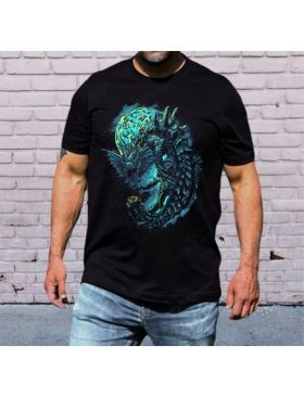 Tricou masculin urban streetwear, dragon, engros