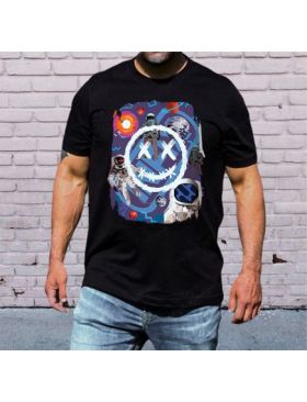 Tricou masculin urban streetwear, happy face astronaut, engros