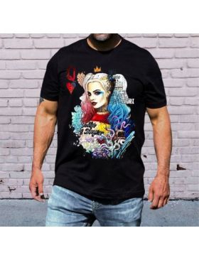 Tricou masculin urban streetwear, harley queen, engros