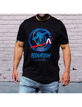 Tricou masculin urban streetwear, nasa space flourship, engros