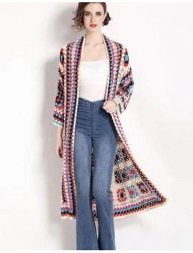 Cardigan dama Engros, cu model multicolor