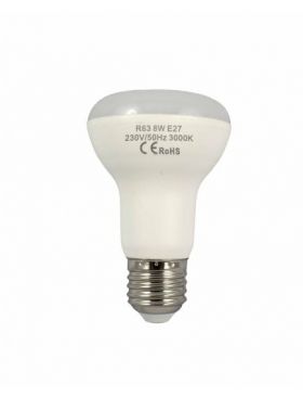 Bec R63 E27 Engros, Led 8W Cald