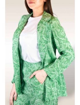 Sacou dama subtire Jacard en-gros, culoare VERDE