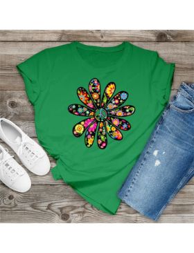 Tricou feminin flori, hippie flower, engros