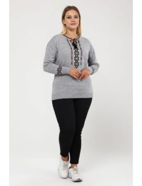 Bluza tricotata fin, gen ie cu motive traditionale, batal, en-gross