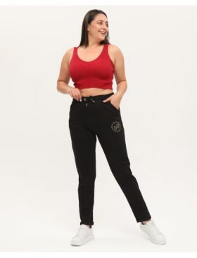 Pantaloni batal, cu aplicatie din pietricele pe picior, en-gross