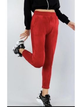 Pantaloni catifea groasa cu banda elastica la glezna, en-gross