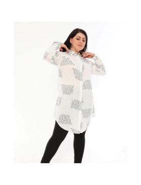 Cămașă damă cu model scris negru Engros