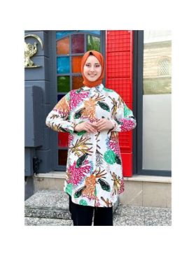 Cămașă damă, lungă, model multicolor Engros