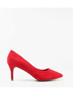 Pantofi cu toc dama Engros, model Divi, rosu