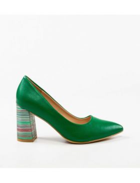 Pantofi cu toc dama Engros, model Jessy, verde