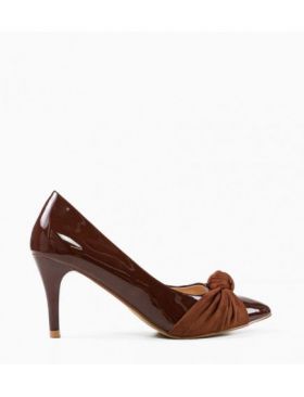 Pantofi cu toc dama Engros, model Olymp, maro