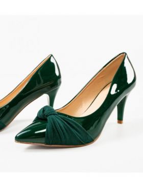Pantofi cu toc dama Engros, model Olymp, verde