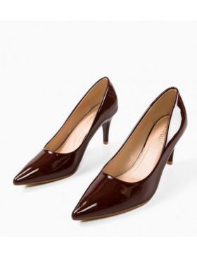 Pantofi cu toc dama Engros, model Plevny, maro
