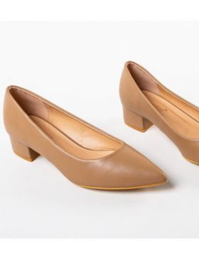 Pantofi cu toc dama Engros, model Rudd, bej