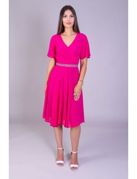 Rochie AMY din voal fucsia engros