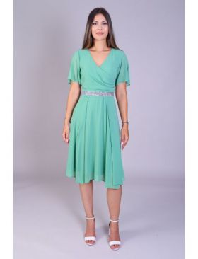 Rochie AMY din voal verde deschis engros