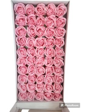 ​Set 50 trandafiri roz din săpun parfumați engros