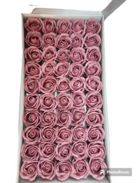 ​Set 50 trandafiri roz pudra din săpun parfumați engros
