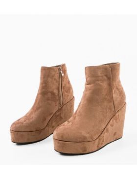 Botine cu platforma dama Malone Engros, bej