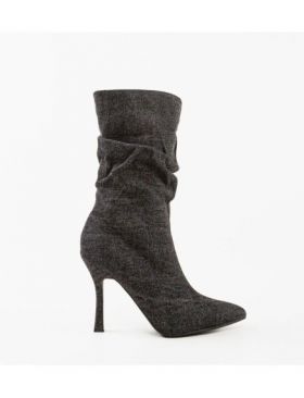 Botine cu toc dama Lal Engros, negre
