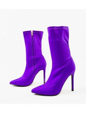 Botine cu toc Engros, model Broome, mov