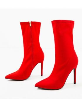 Botine cu toc Engros, model Broome, rosii