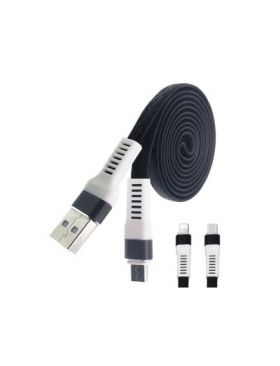 Cablu Engros microusb imitatie piele negru