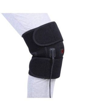 Genunchiera, Orteza Genunchi, Marime Universala, cu Sistem de Incalzire, 3 Trepte de Caldura, Alimentare Cablu, Negru, Engros