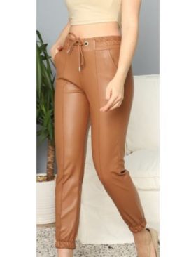 Pantaloni imitatie piele, vatuiti, cu cusatura pe picior, en-gross