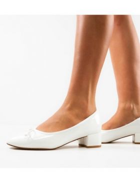 Pantofi cu toc Engros, model Canberra, albi