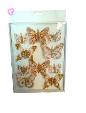 ​Set 10 fluturasi decorativi aurii engros